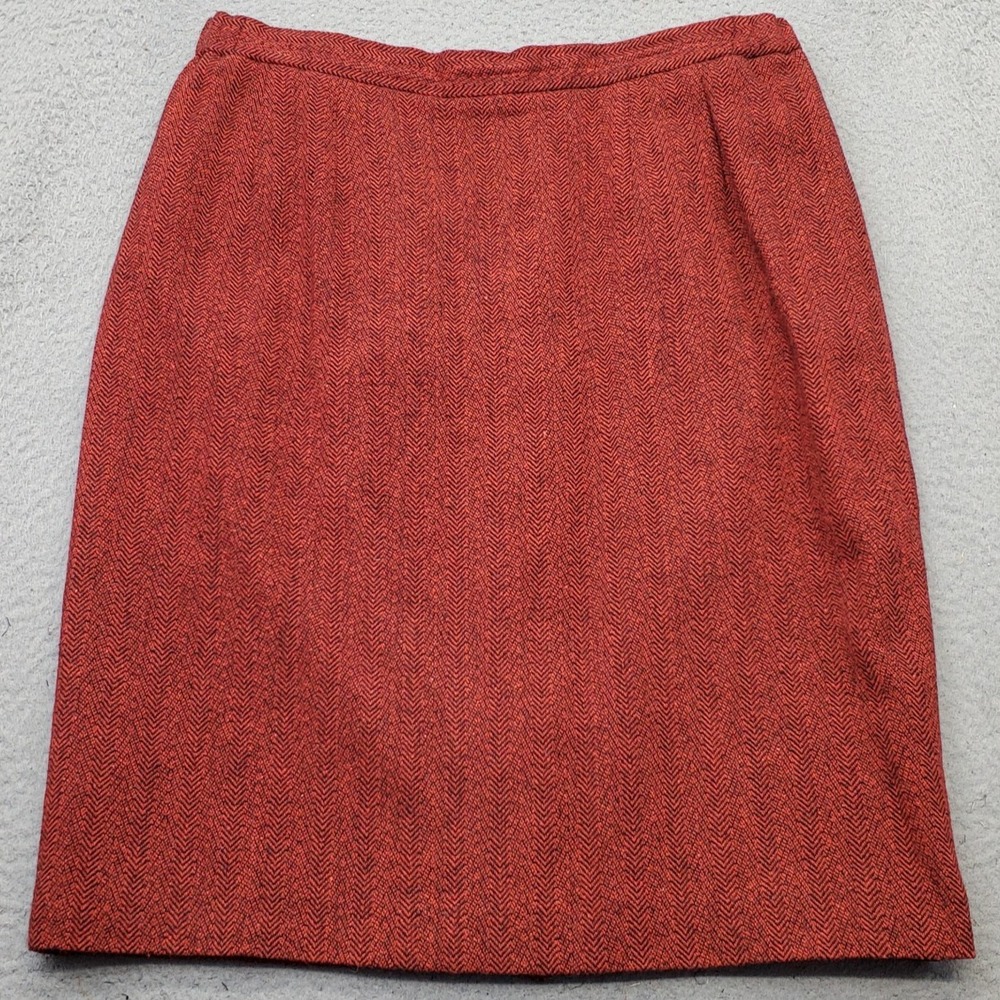 Harve Benard Straight & Pencil Skirt Womens 16W Multi Herringbone Tweed Back Zip